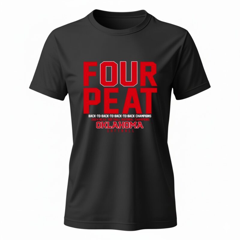 Oklahoma Softball Four-peat_Ladies T-Shirt