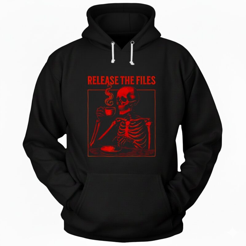 Skeleton Mug Coffee Release The Files Graphic Hoodie
