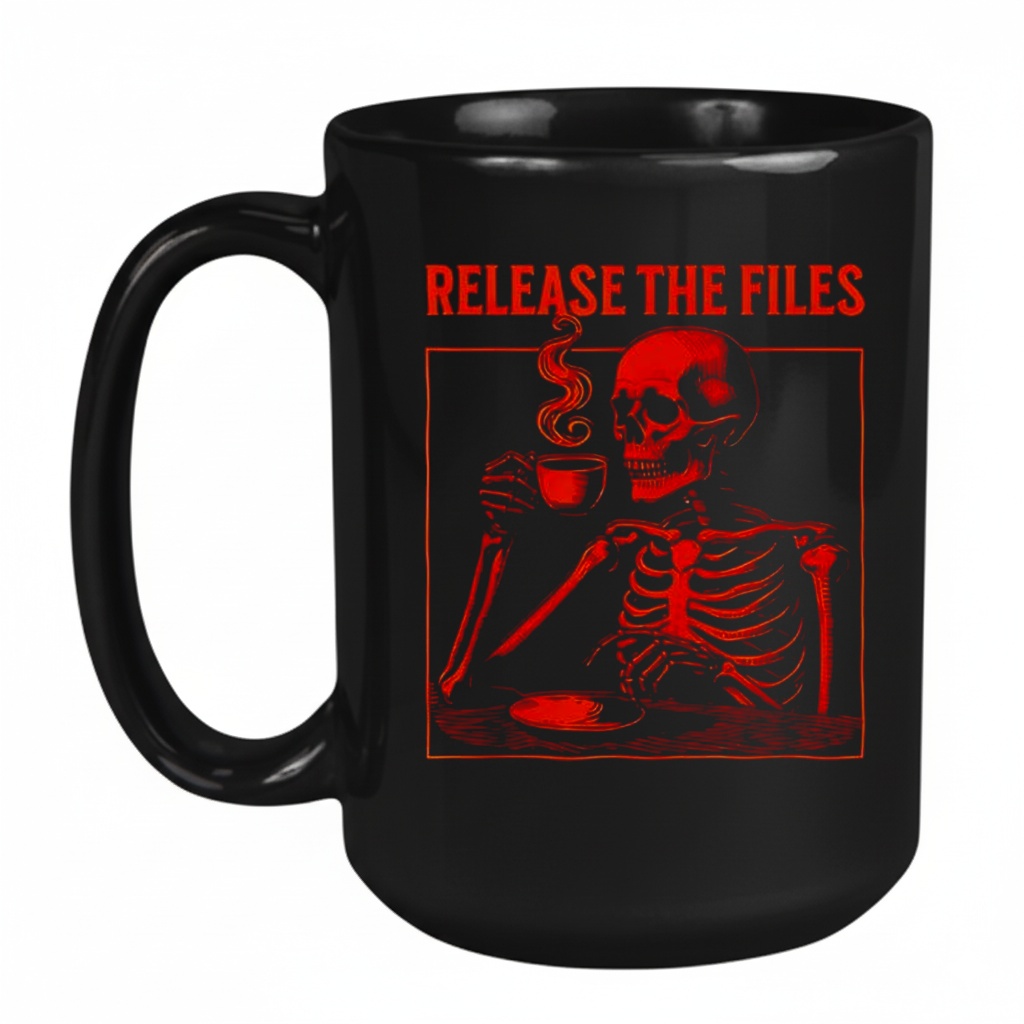 Skeleton Mug Coffee Release The Files Graphic Shirt