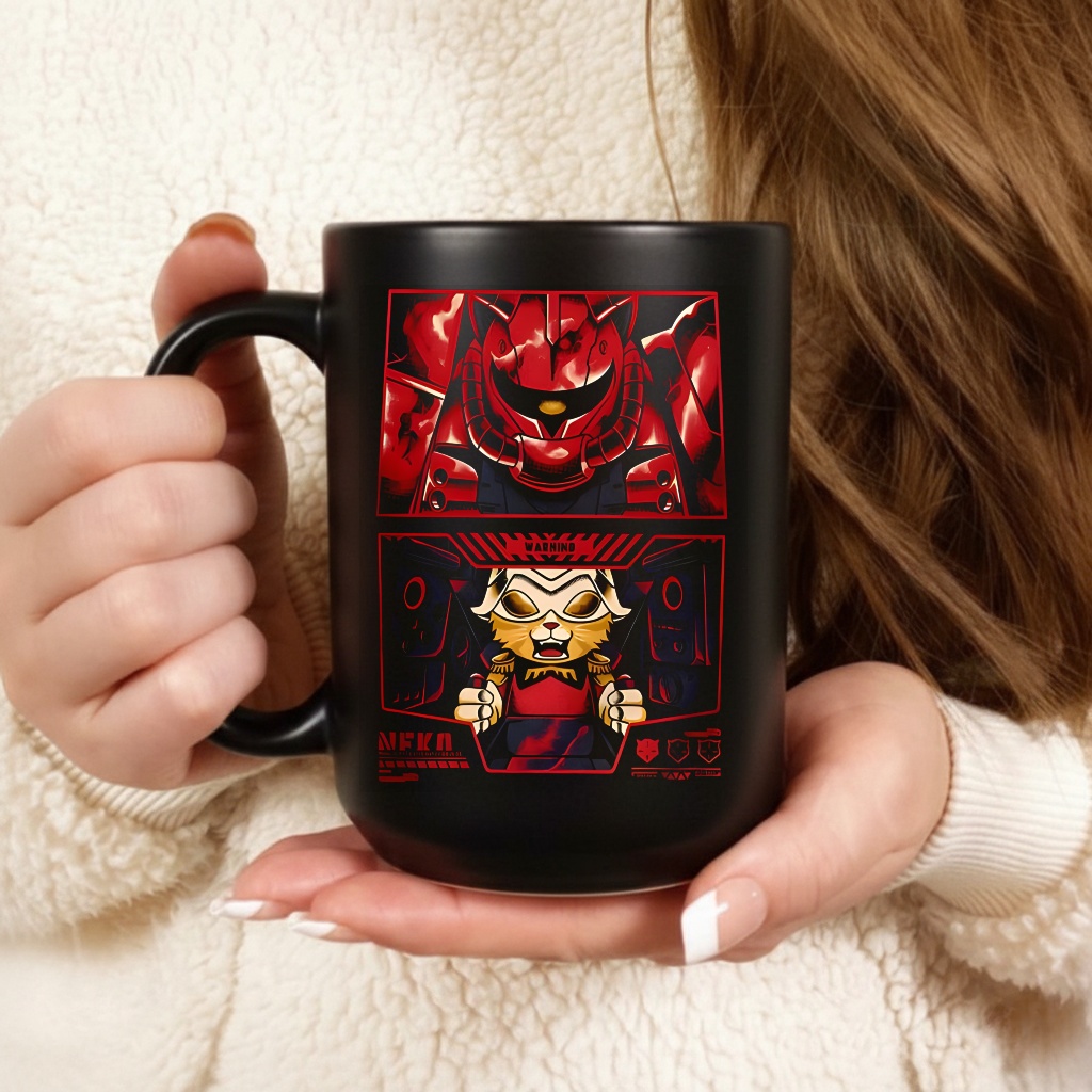 Cat Aznable Zaku II and Char Aznable Gundam anime shirt