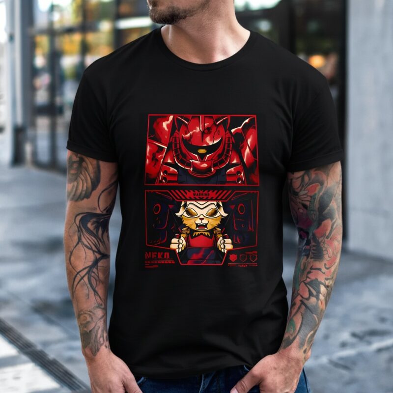 Cat Aznable Zaku II and Char Aznable Gundam anime_T-Shirt