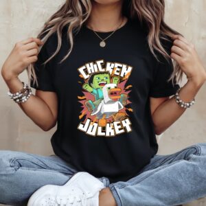 Chicken Jockey baby zombie riding a chicken_Ladies T-Shirt