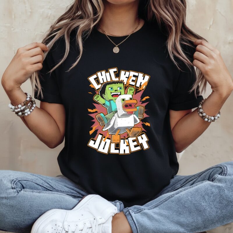 Chicken Jockey baby zombie riding a chicken_Ladies T-Shirt