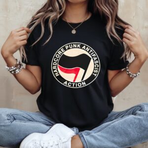 Hardcore punk antifascist action flag red_Ladies T-Shirt