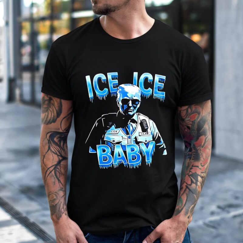 Ice Ice Baby Trump tactical 2026 caricature_T-Shirt