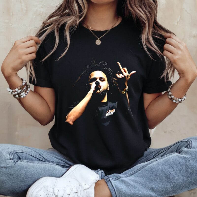 J Cole middle finger meme_Ladies T-Shirt