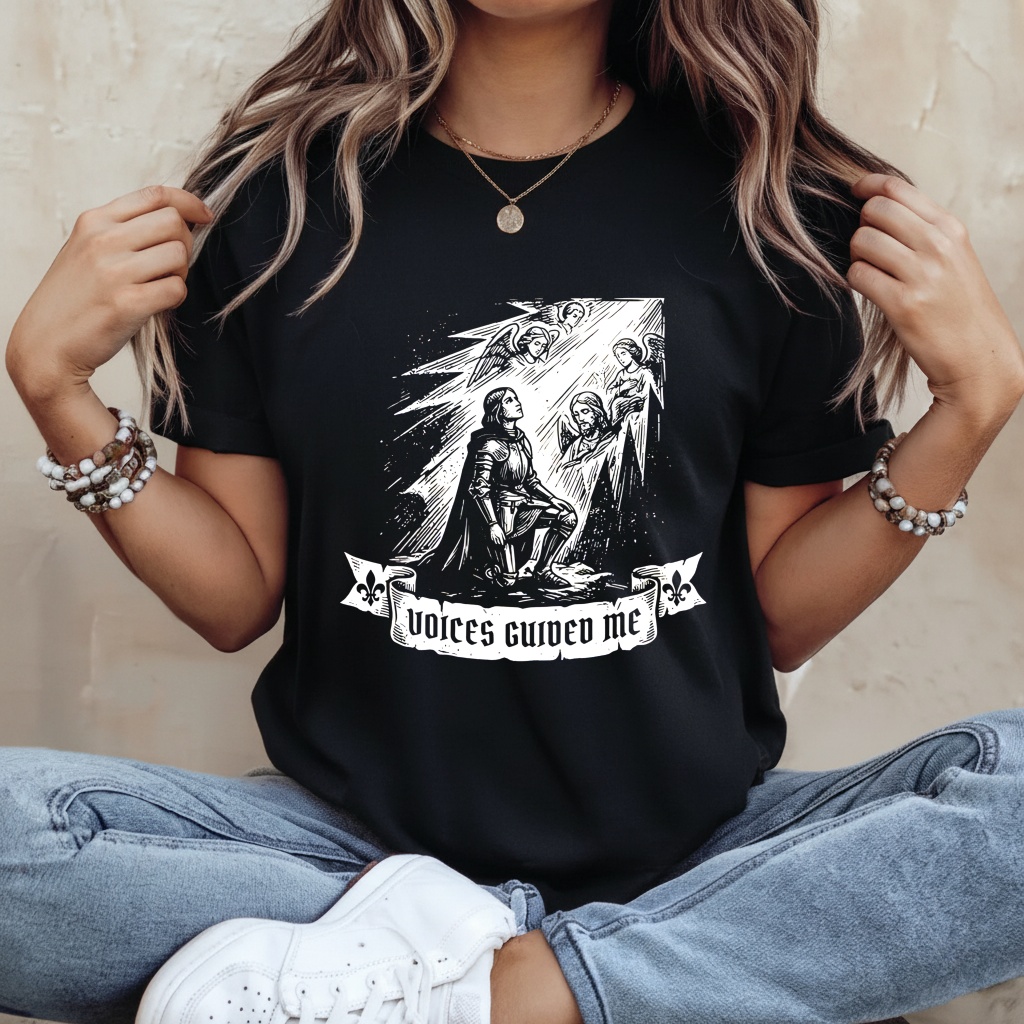 Joan of Arc “Voices Guided Me” Christian shirt