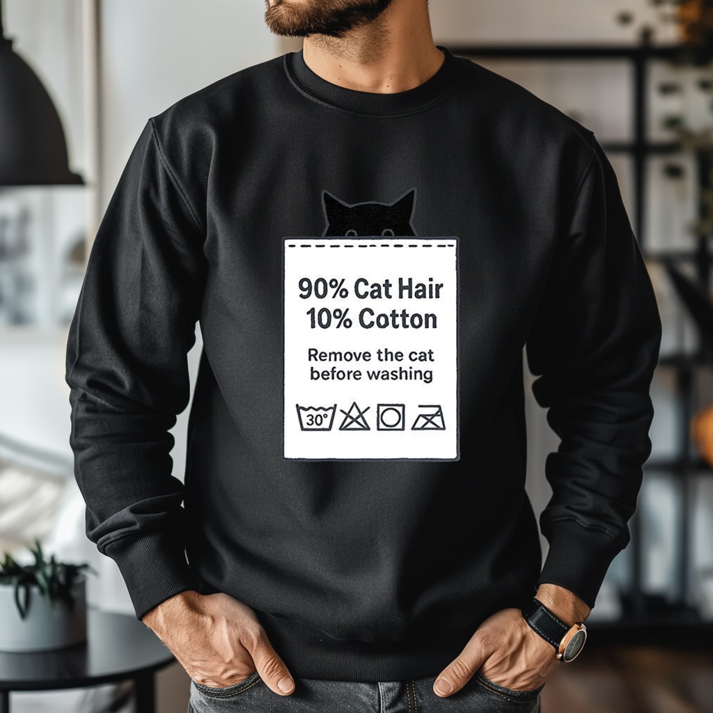 Made with Fur 90 percent cat hair 10 percent cotton shirt