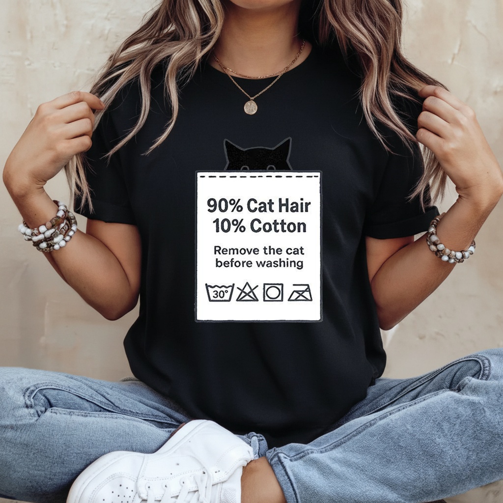Made with Fur 90 percent cat hair 10 percent cotton shirt