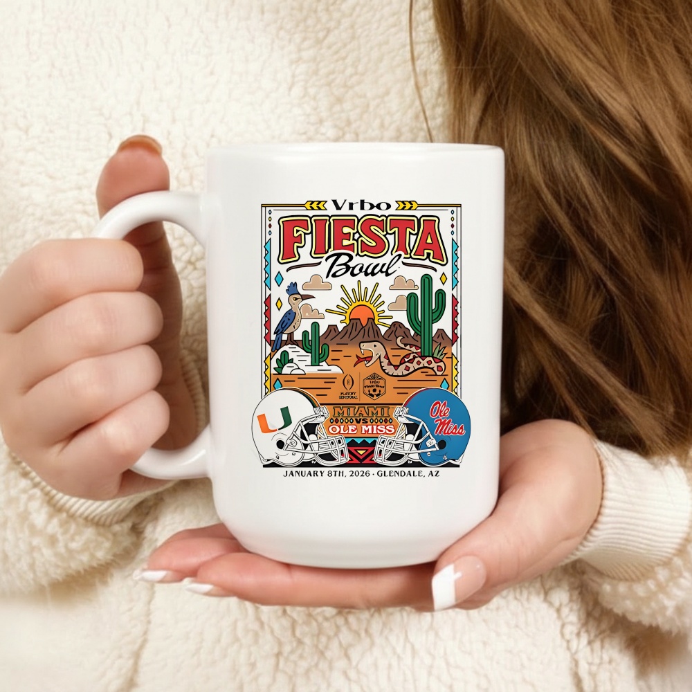 Miami vs Ole Miss Vrbo Fiesta Bowl January 8th 2026 Glendale AZ T-shirt