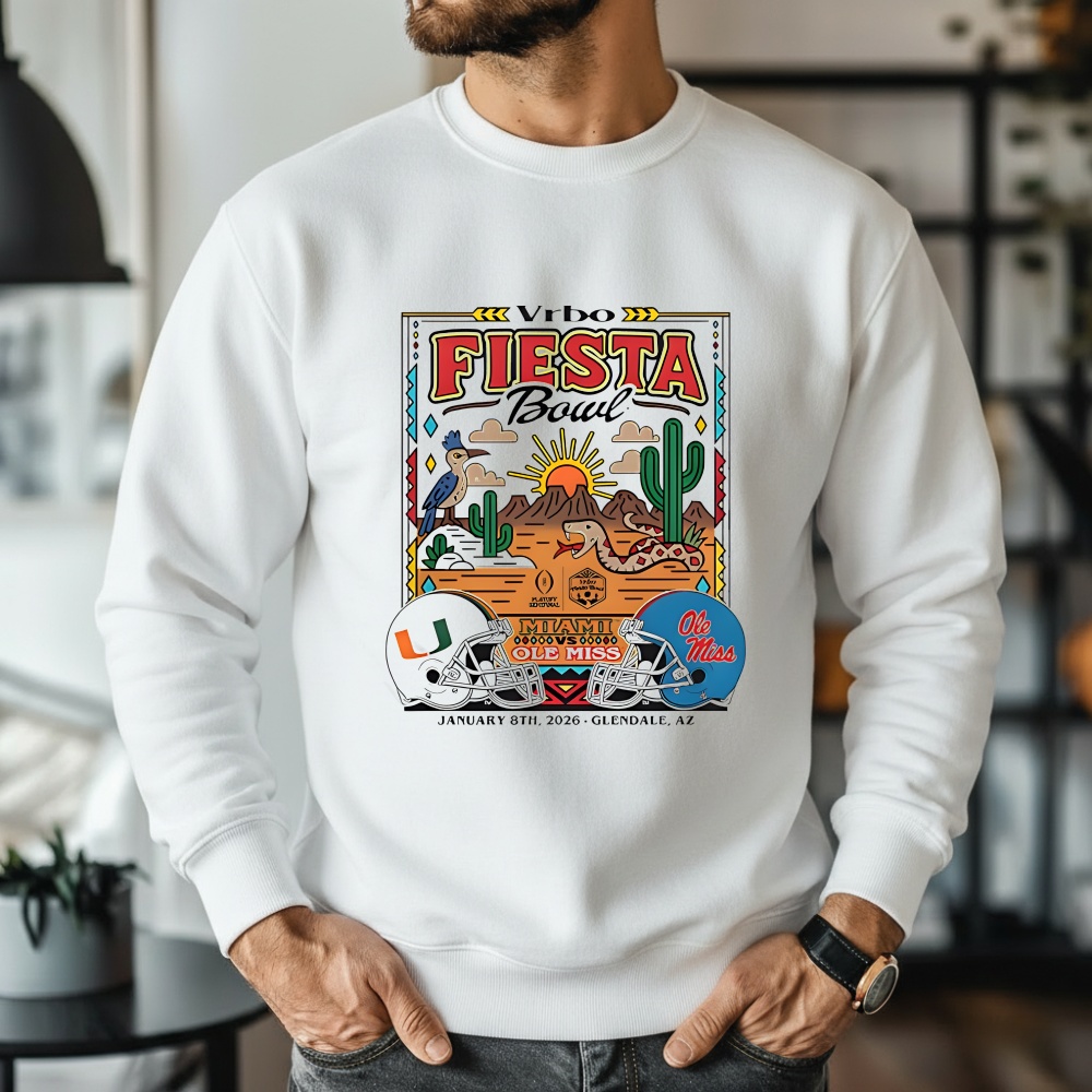 Miami vs Ole Miss Vrbo Fiesta Bowl January 8th 2026 Glendale AZ T-shirt