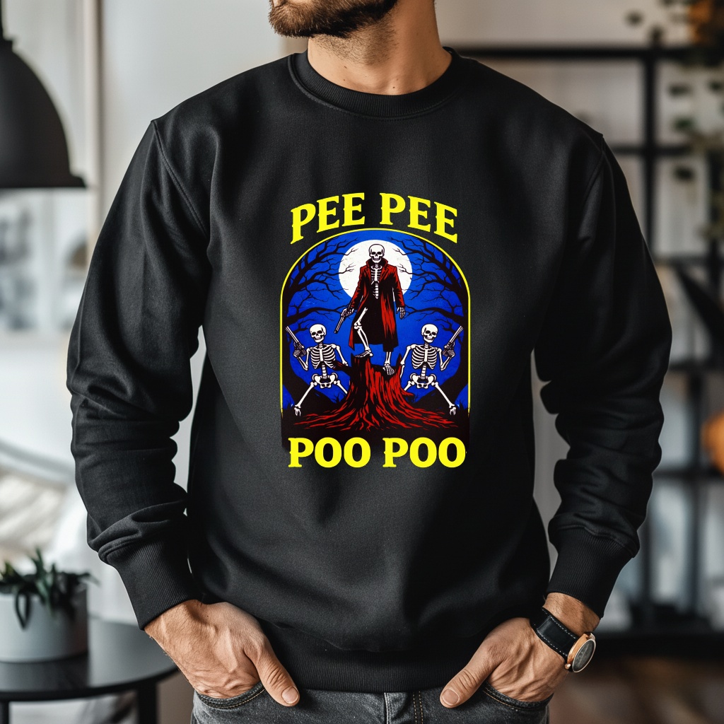 Pee Pee Poo Poo skeleton graphic shirt