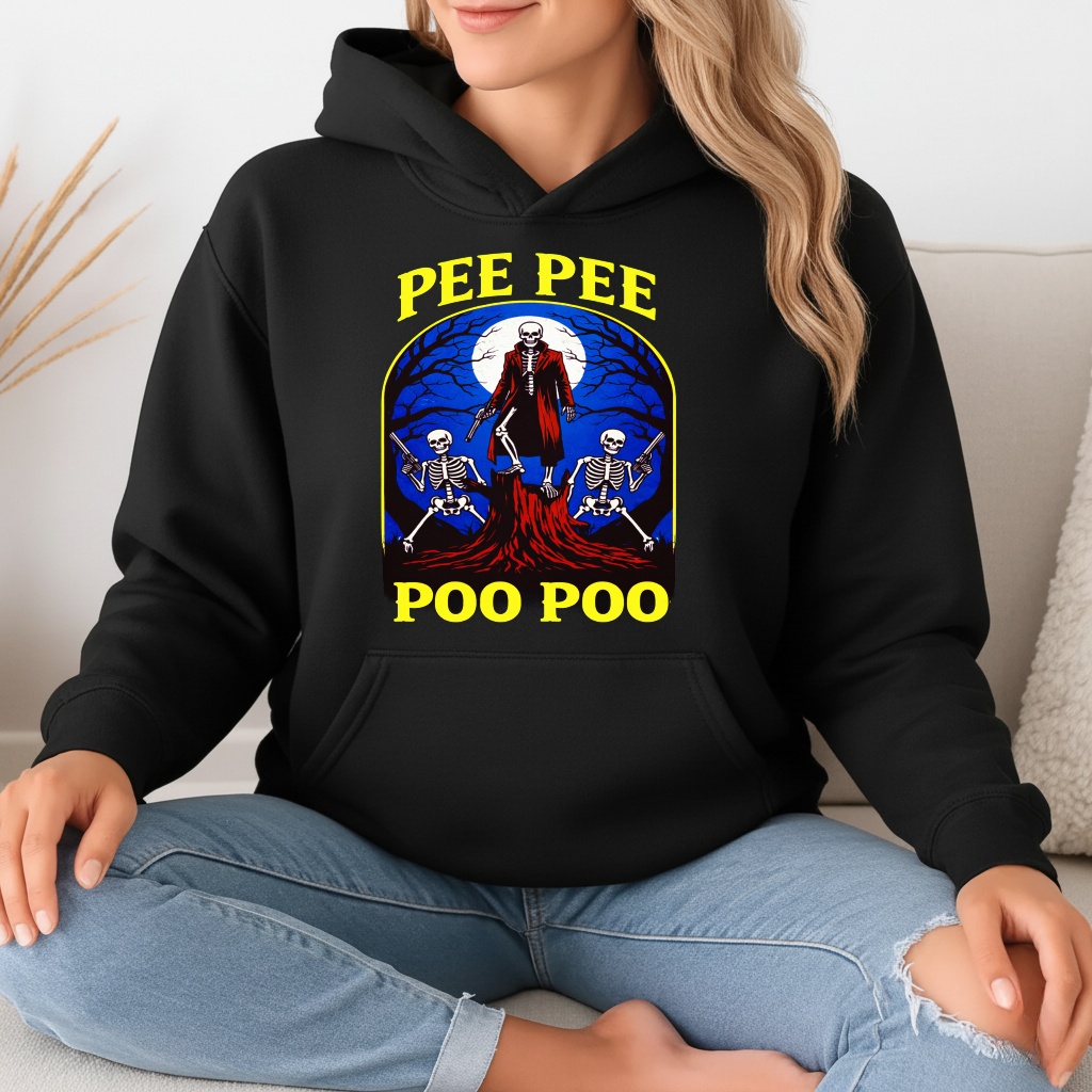 Pee Pee Poo Poo skeleton graphic shirt