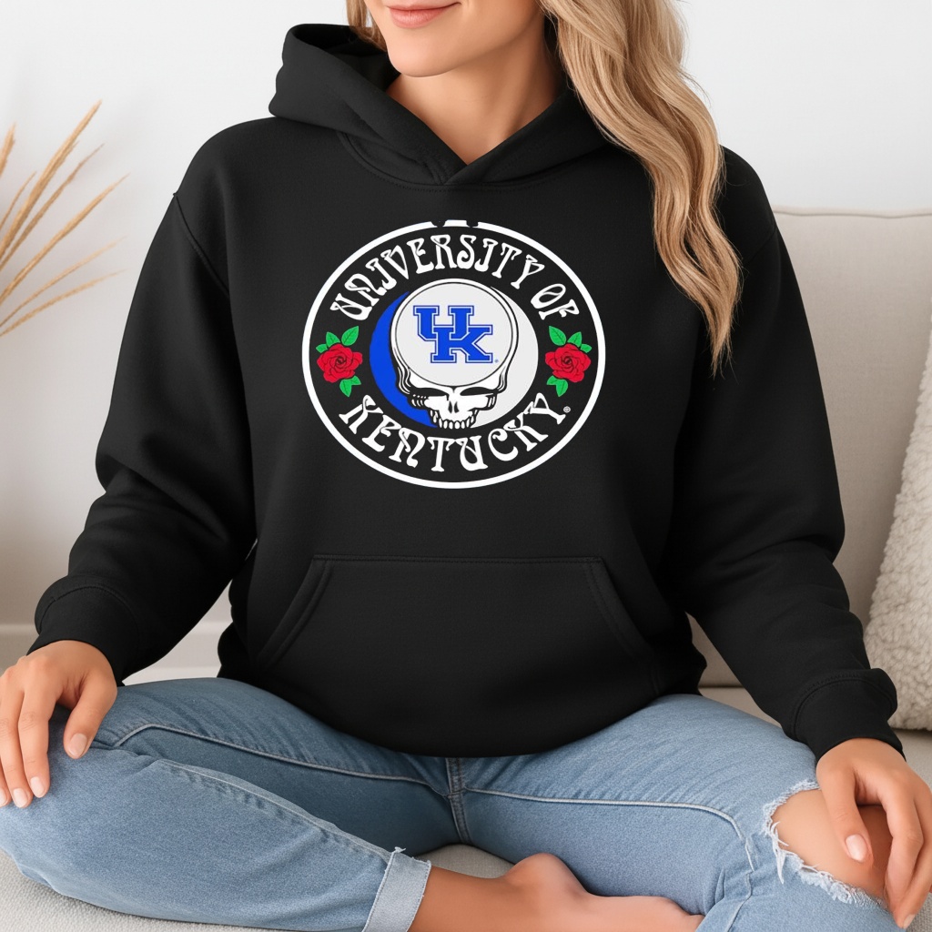 University of Kentucky Wildcats Sugar Skull Grateful Dead logo shirt