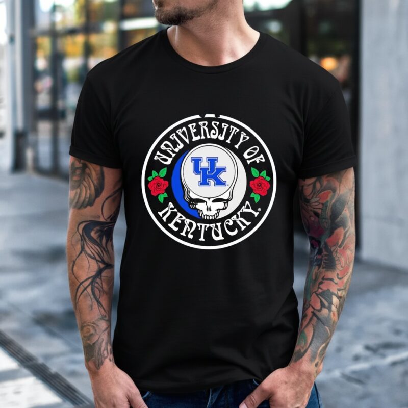 University of Kentucky Wildcats Sugar Skull Grateful Dead logo_T-Shirt